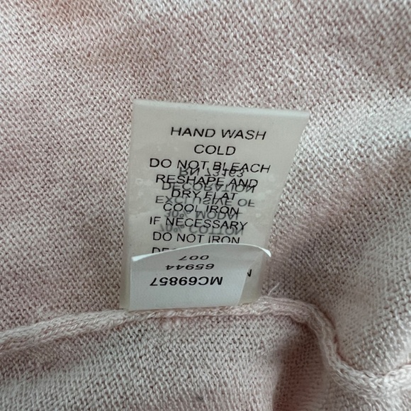 Cable & Gauge Soft Pink Beaded Womens Cardigan Sweater Medium Workwear Soft Girl - Picture 11 of 11
